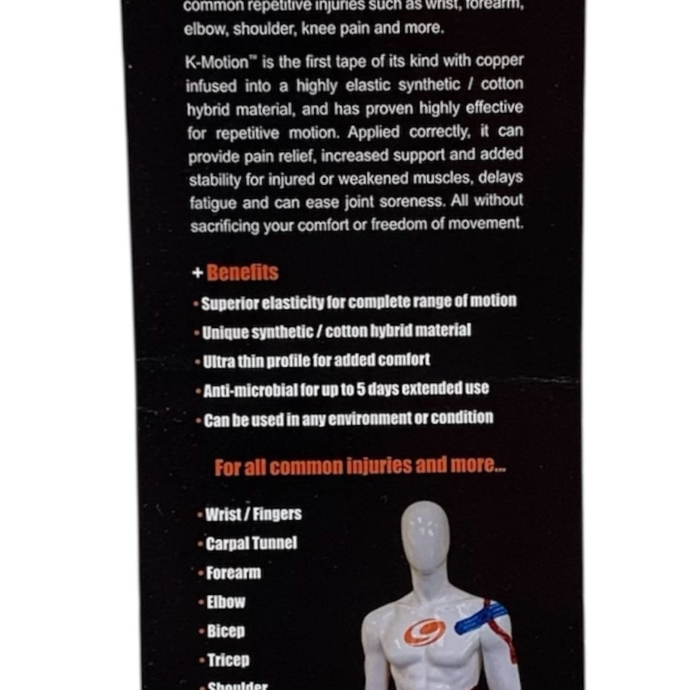 Genesis K-Motion Kinesiology Athletic Tape Sample Pack Cooper Infuzion NEW - Picture 3 of 4